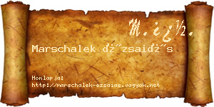 Marschalek Ézsaiás névjegykártya
